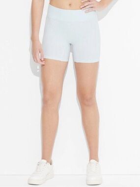 Wild Fable Seamless Ribbed High Rise Bike Shorts Light Aqua Blue XL NWT 💙